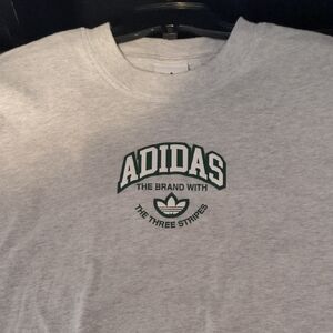 Adidas Gray T Shirt with Green Logo